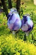Flower Art Glass blue