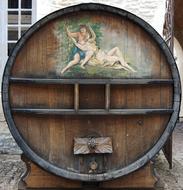 wooden Wine Barrel in France