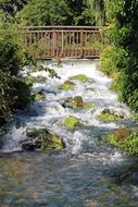 stormy river bridge in bad lippspringe, Germany