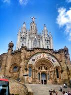 stone ancient Cathedral in Barcelona