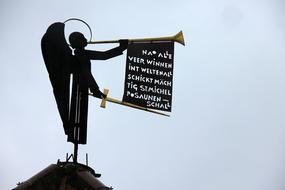 Trombone Angel Wind Vane statue