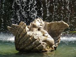 sculpture in the fountain in the park