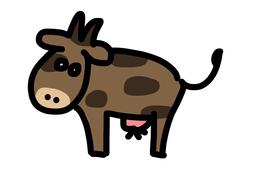 brown cartoon comic cow beef