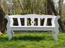 White Bank bench in park