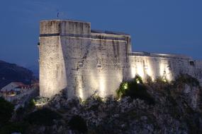 fortress Lovrijenac in Dubrovnik at night