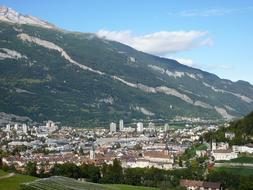 capital city with houses near the mountains
