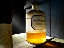 Glass Bottle in Old Pharmacy
