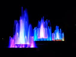 Water Fountain Illuminated In the dark