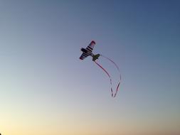 kite flying in the sky in the evening