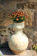 Flowers in stone Vase