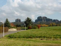 Beautiful and colorful landscape of Ostrava, with plants, in Saxon Switzerland