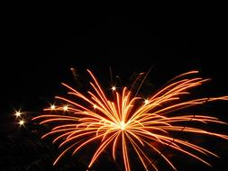 colorful fireworks with sparks in the dark