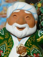Colorful and beautiful clay figure of the man in Uzbekistan