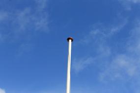 White Pole for Flag at blue sky