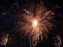 smashed Fireworks At Night sky