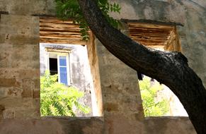 Window Openings in old stone wall