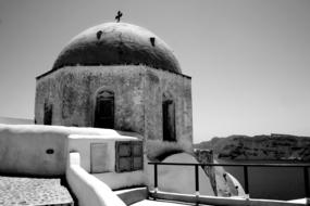 monochrome photo of historic Crete Dome