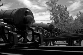 guns of the quebec war in monochrome