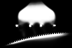 Knife Fork in black blurred background