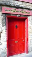 Red Door on the facade in England