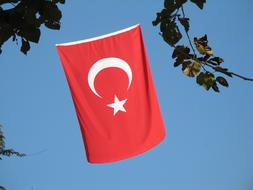 Turkey Istanbul Flag at blue sky