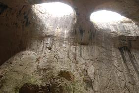 Beautiful Prohodna Cava with sunlight, in Bulgaria