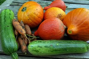 Pumpkin Zucchini Carrot harvest