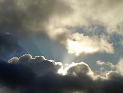 Sunbeam over dark Clouds after Rain