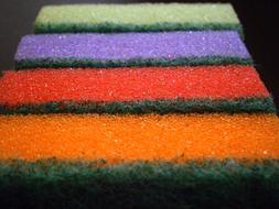 Colorful sponge wash dishes