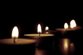 Candles Tealights at dark