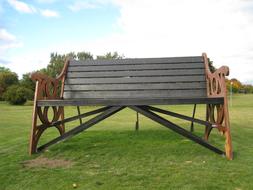 huge bench on green grass