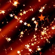 golden stars at red christmas background