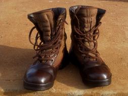 brown lace-up boots