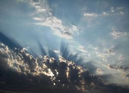 sunshine, clouds, blue sky