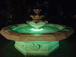 green Ornamental Pool at night