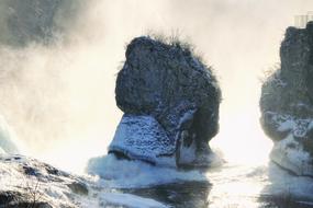 landscape of Rhine Falls in Switzerland