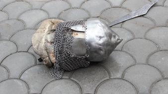 Saber Helmet on pavement