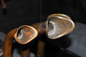 Close-up of the colorful metal shapes in the war museum