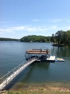 pier on the lake on a sunny day