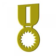 yellow symbol award medal