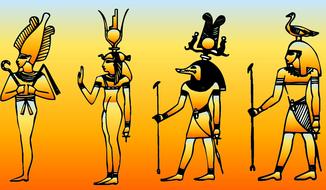egypt symbols orange flame colors as an illustration