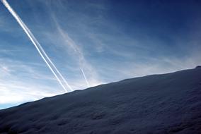 landscape of Wintry Snow Contrail