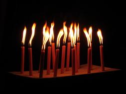 burning candles in the darkness