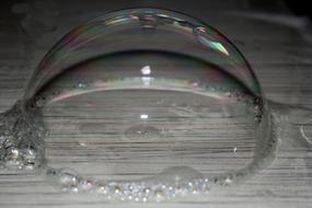 transparent clean soap bubble close up