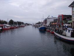 view of the port in Warnemunde