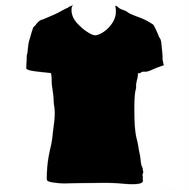 black t-shirt as a model on white