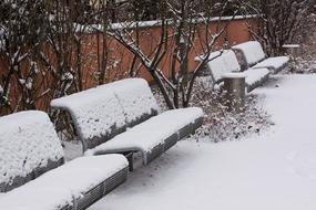 New Zealand Snowy Park Bench