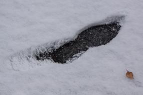footprint in the snow, winter