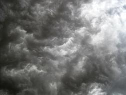 Beautiful, black and white view of the sky with clouds