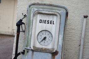 Old Gas Pump Diesel close-up